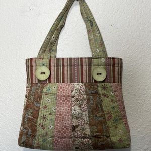 Homemade Purse With 4 Large Buttons. One Pocket On Inside And 2 On Inside.